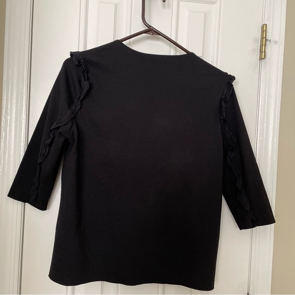 Zara Trafaluc Autumn-Winter Women’s Knit Top With 3/4 Sleeves and Ruffles - Picture 3 of 3